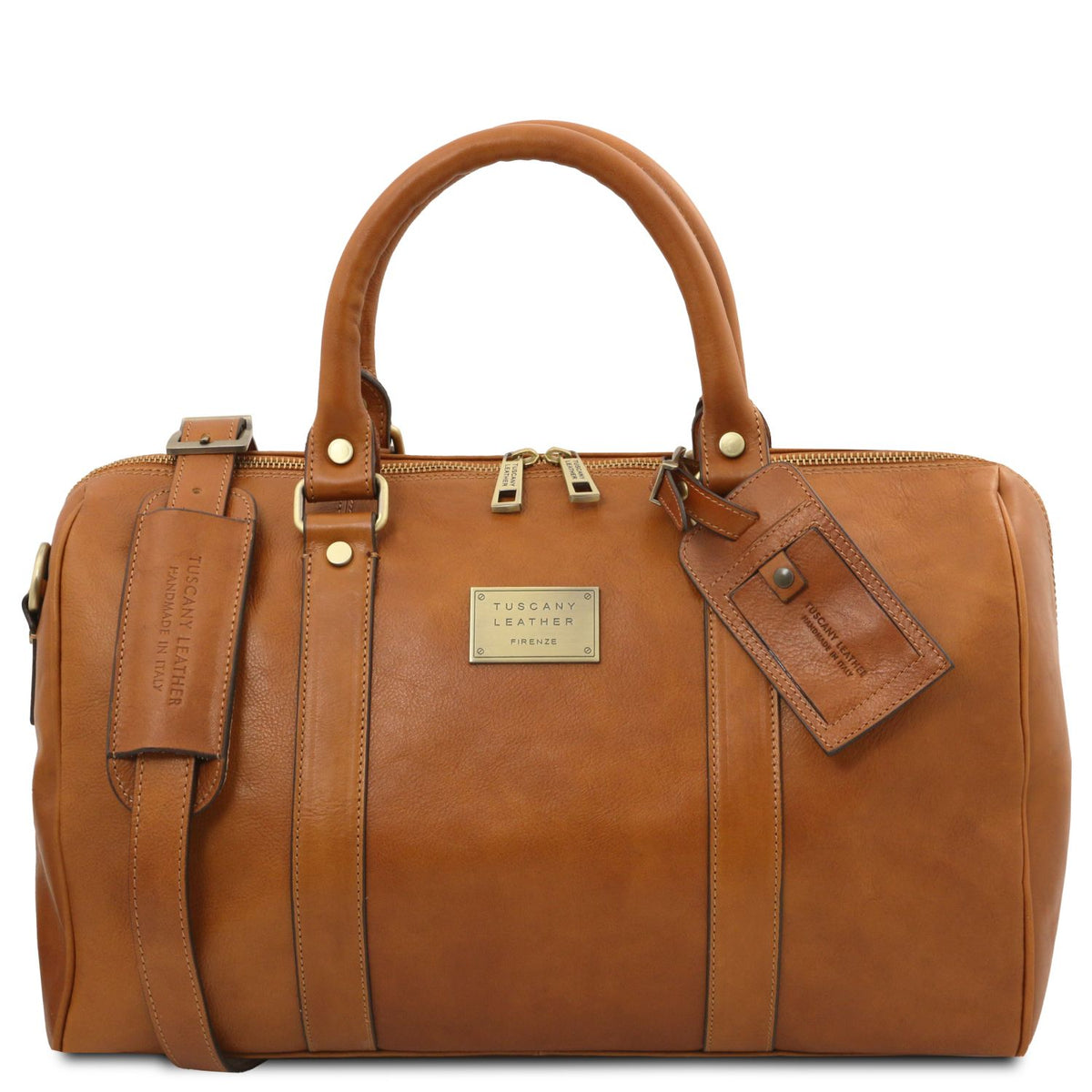 TL Voyager - leather travel bag with side pocket - small