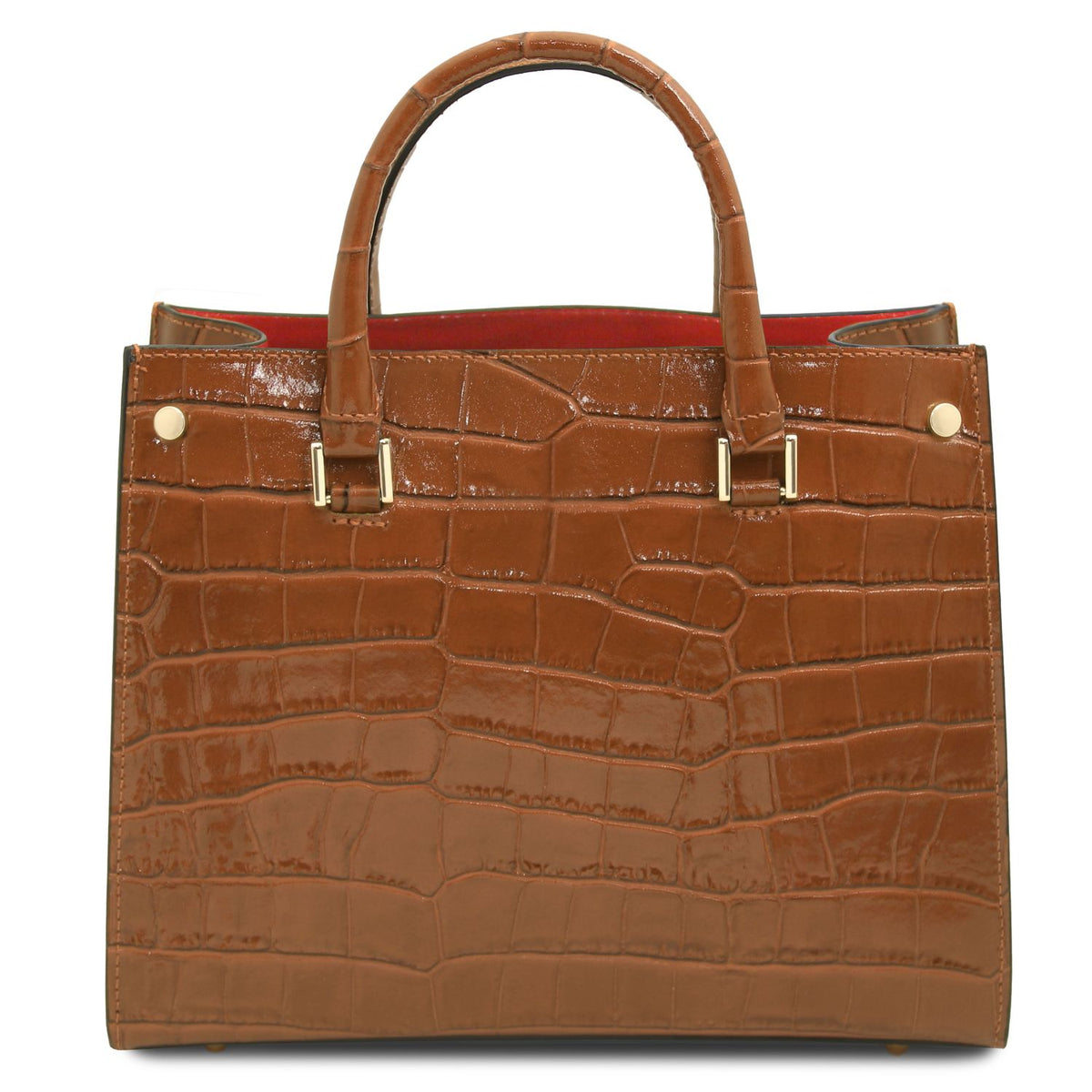 Croque - leather handbag with a crocodile pattern