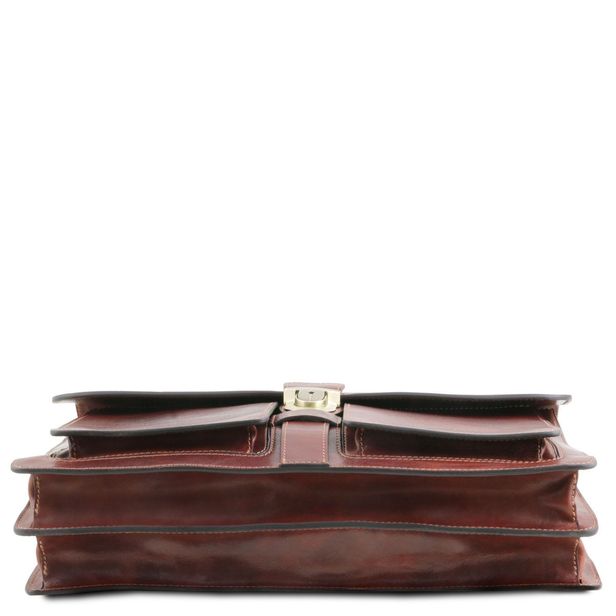Assisi - leather three-compartment briefcase