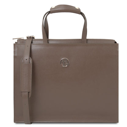 Palermo - women's 3-compartment leather briefbag