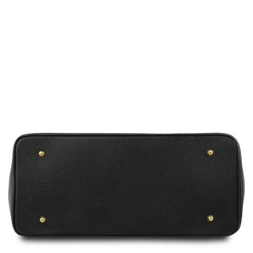 TL Bag - torebka skórzana z okuciami w kolorze złotym