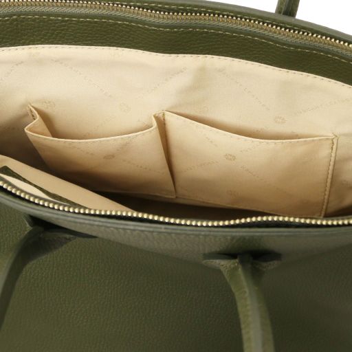 TL Bag - torebka skórzana z okuciami w kolorze złotym