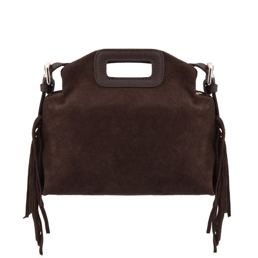 Nomade - zamszowa torebka na ramię z frędzlami