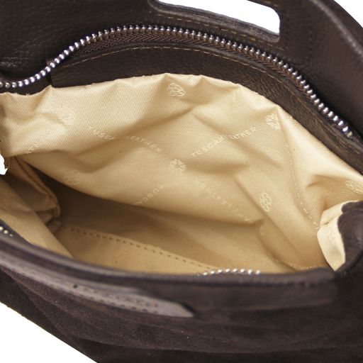 Nomade - zamszowa torebka na ramię z frędzlami