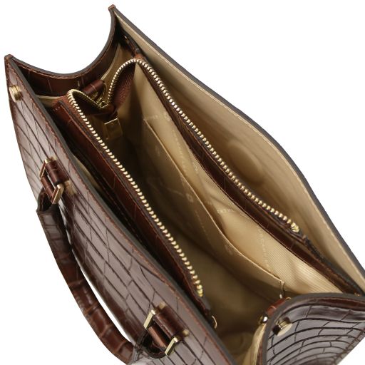 Croque - skórzana torebka o wzorze croco