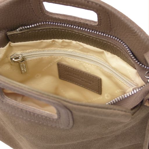 Nomade - zamszowa torebka na ramię z frędzlami