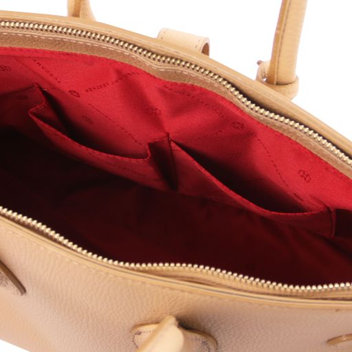 TL Bag - torebka skórzana z okuciami w kolorze złotym