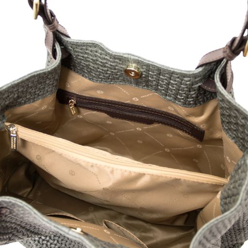 TL KeyLuck - skórzana torebka z plecionym wzorem typu shopper