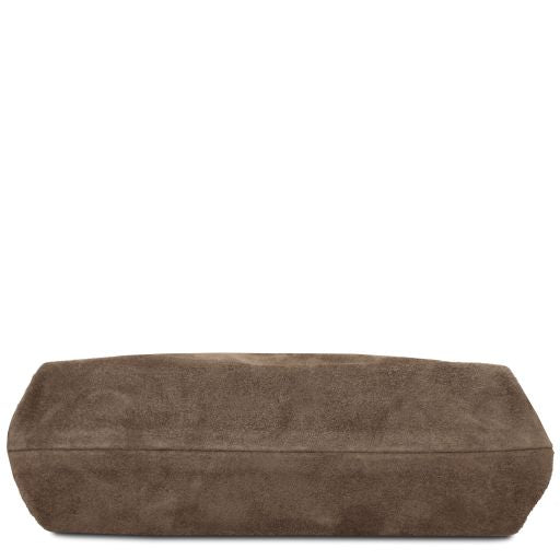 Nomade - zamszowa torebka na ramię z frędzlami