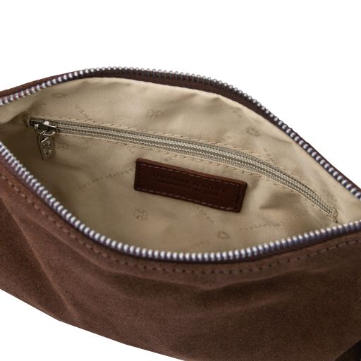 Nomade - zamszowa torebka-kopertówka z frędzlami