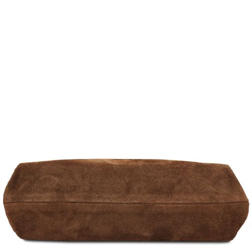 Nomade - zamszowa torebka na ramię z frędzlami